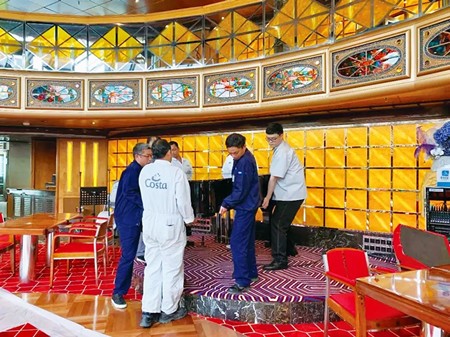 中船九院交付“歌詩(shī)達(dá)大西洋”號(hào)郵輪餐廳改造項(xiàng)目